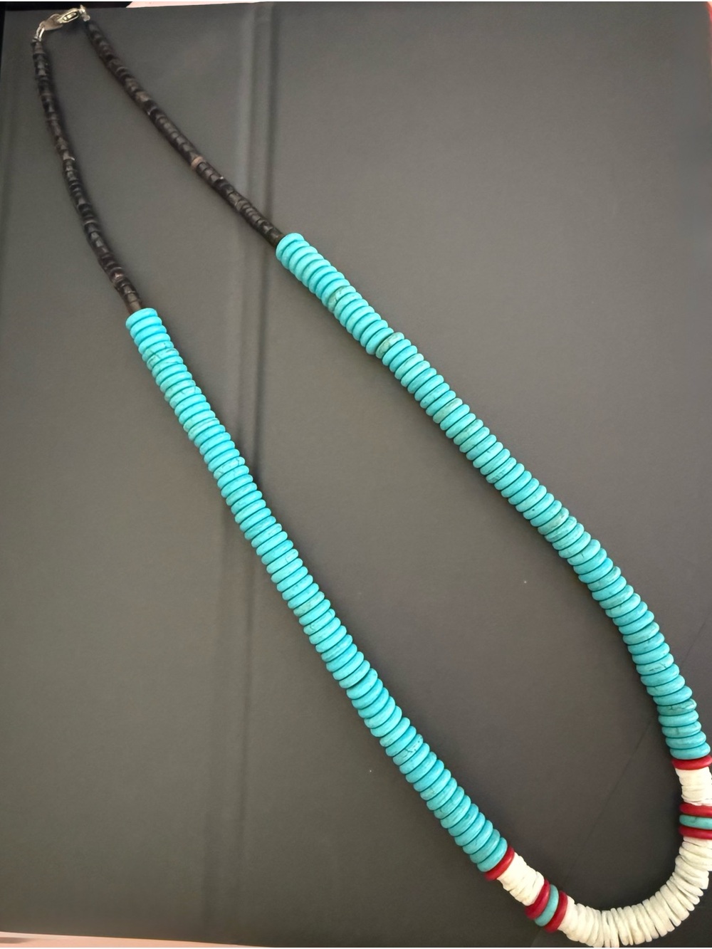 Turquoise and Black Beaded Necklace